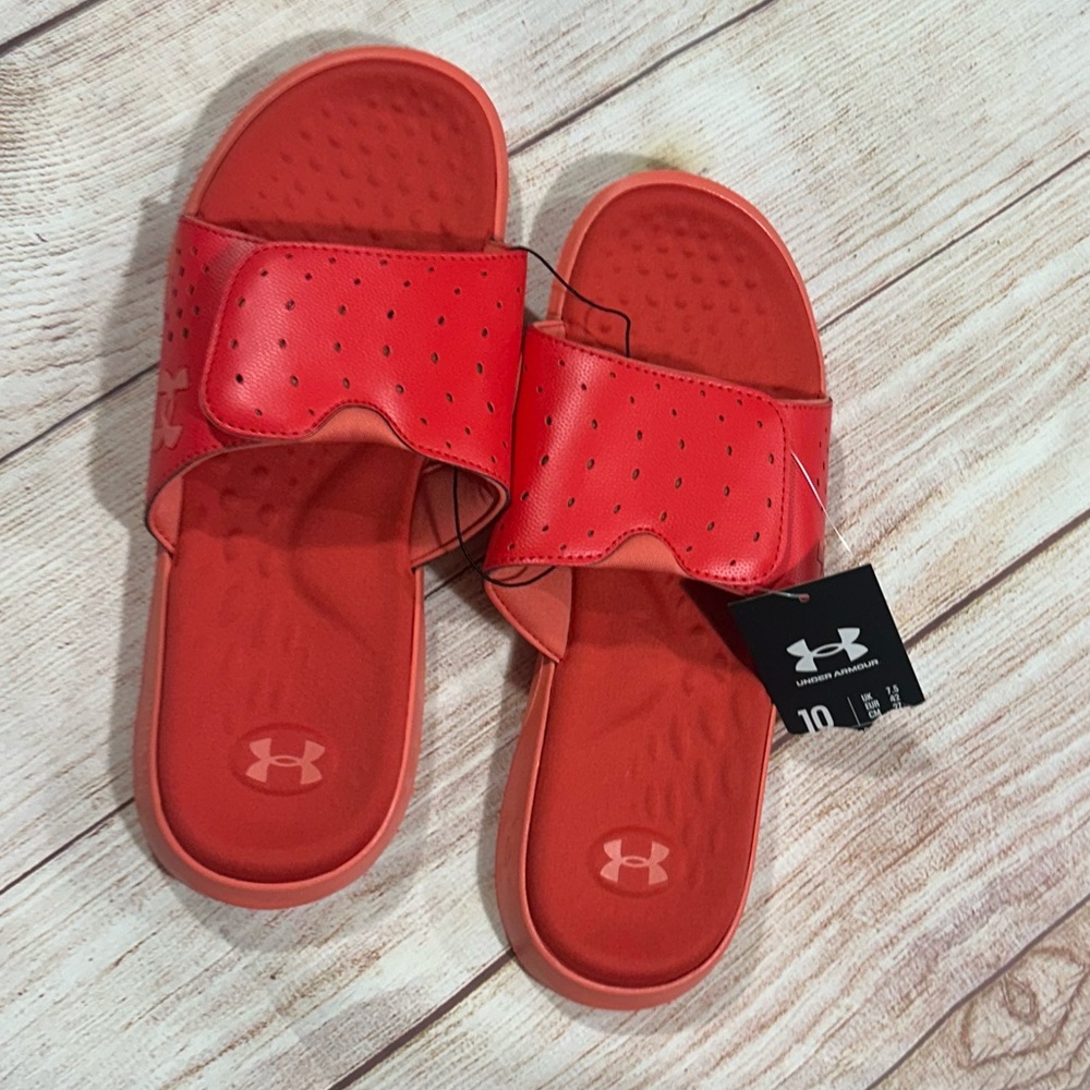 Women Under Armour Ignie Pro SL Red Slide Sandals size 10 NWT